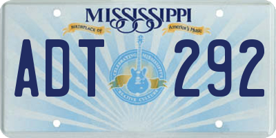 MS license plate ADT292