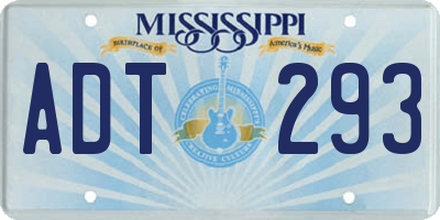 MS license plate ADT293