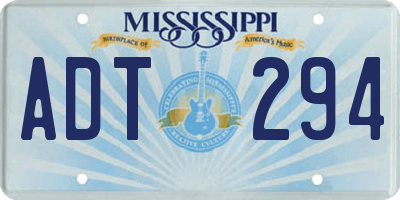 MS license plate ADT294