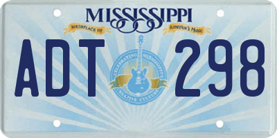 MS license plate ADT298