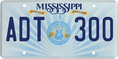 MS license plate ADT300
