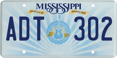 MS license plate ADT302