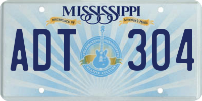 MS license plate ADT304