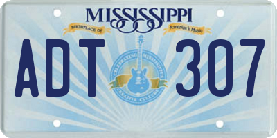 MS license plate ADT307