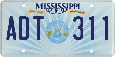 MS license plate ADT311