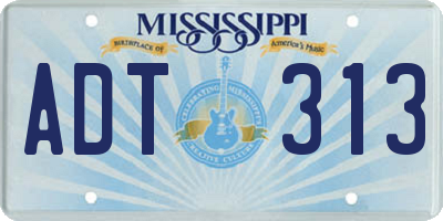 MS license plate ADT313