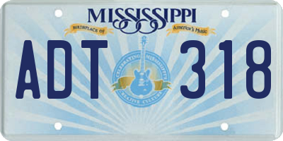 MS license plate ADT318