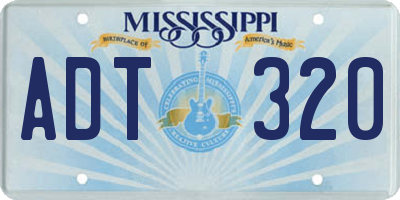 MS license plate ADT320