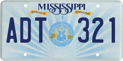 MS license plate ADT321