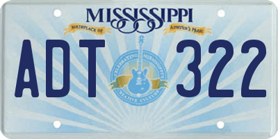 MS license plate ADT322
