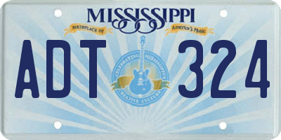 MS license plate ADT324