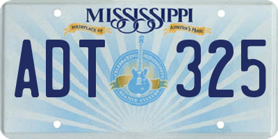 MS license plate ADT325