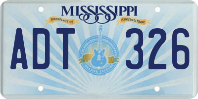MS license plate ADT326
