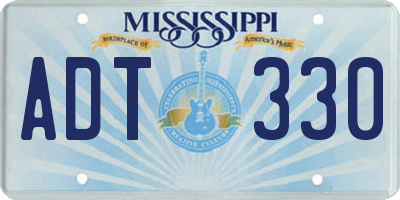 MS license plate ADT330