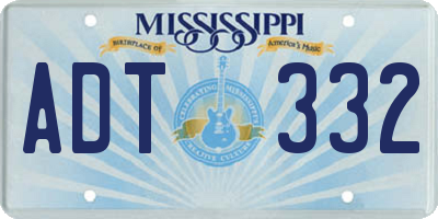 MS license plate ADT332