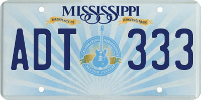 MS license plate ADT333