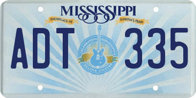 MS license plate ADT335