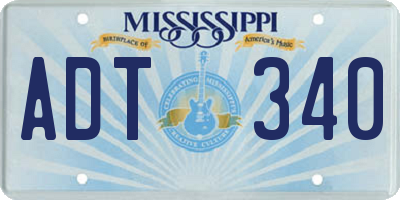 MS license plate ADT340