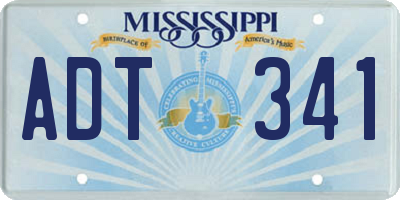MS license plate ADT341