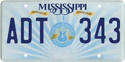 MS license plate ADT343