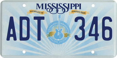 MS license plate ADT346