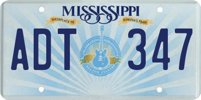 MS license plate ADT347