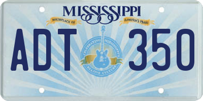 MS license plate ADT350