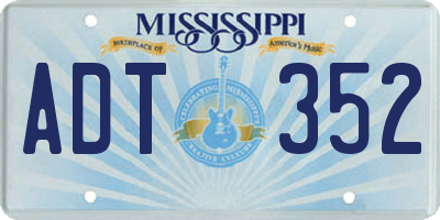MS license plate ADT352