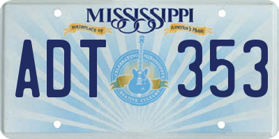 MS license plate ADT353