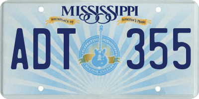 MS license plate ADT355