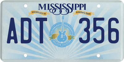 MS license plate ADT356