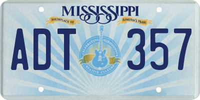 MS license plate ADT357