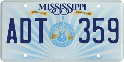 MS license plate ADT359