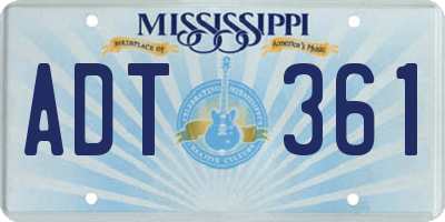 MS license plate ADT361