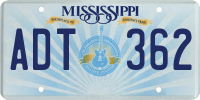 MS license plate ADT362
