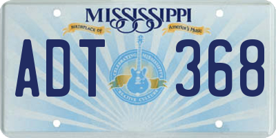 MS license plate ADT368