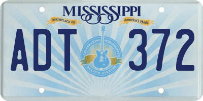 MS license plate ADT372