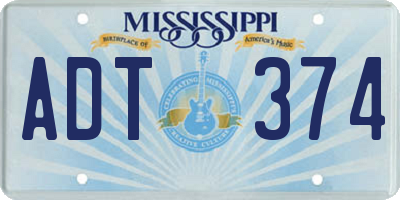 MS license plate ADT374
