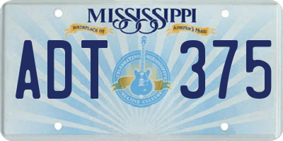 MS license plate ADT375