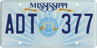 MS license plate ADT377