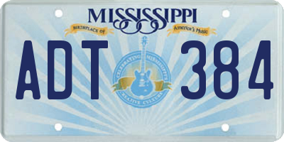 MS license plate ADT384