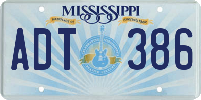 MS license plate ADT386