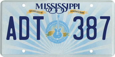 MS license plate ADT387