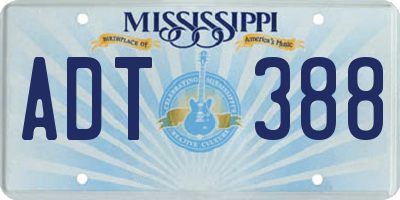 MS license plate ADT388