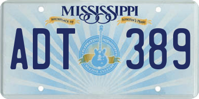 MS license plate ADT389