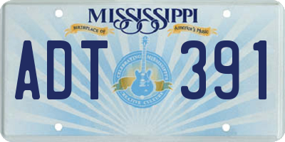 MS license plate ADT391
