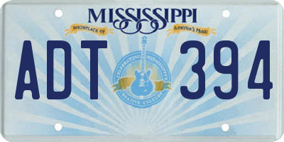 MS license plate ADT394