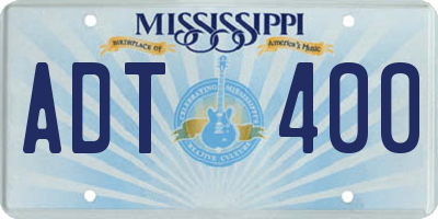 MS license plate ADT400
