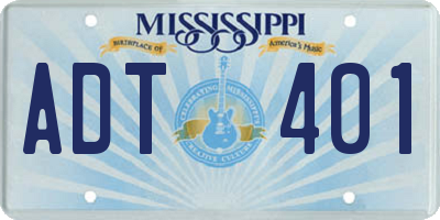 MS license plate ADT401