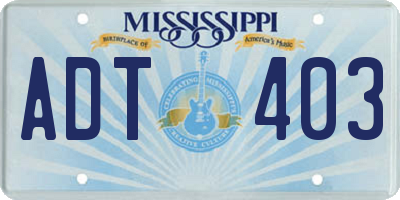 MS license plate ADT403